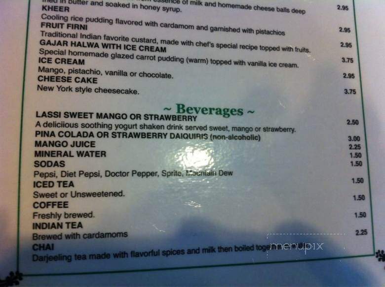 Nawab Indian Cuisine - Huntington, WV menu_pic