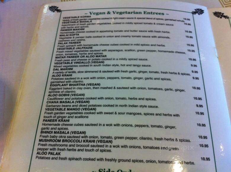 Nawab Indian Cuisine - Huntington, WV menu_pic