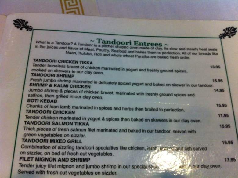 Nawab Indian Cuisine - Huntington, WV menu_pic