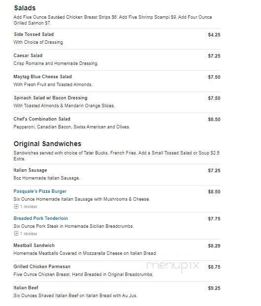 Pasquale's Italian Cuisine - Wisconsin Rapids, WI menu_pic