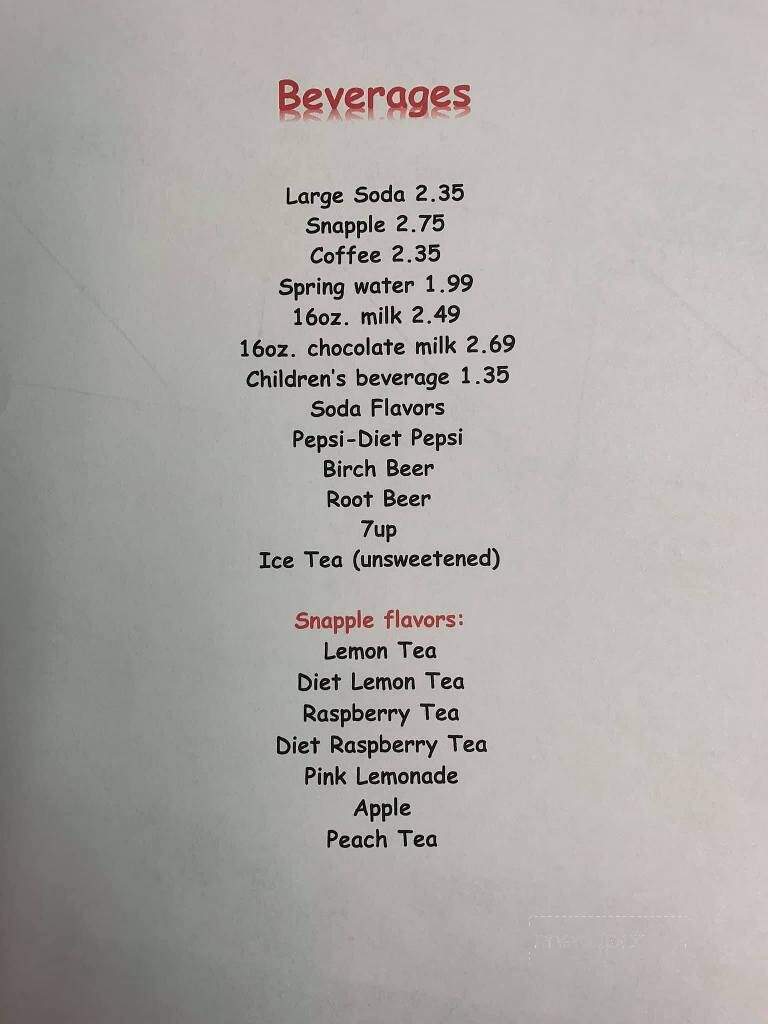 Guida's Restaurant - Middlefield, CT menu_pic