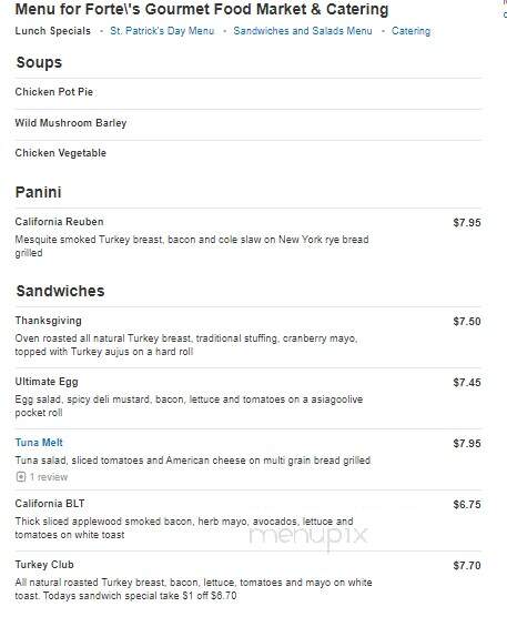 Forte's Quality Meat Market - Guilford, CT menu_pic