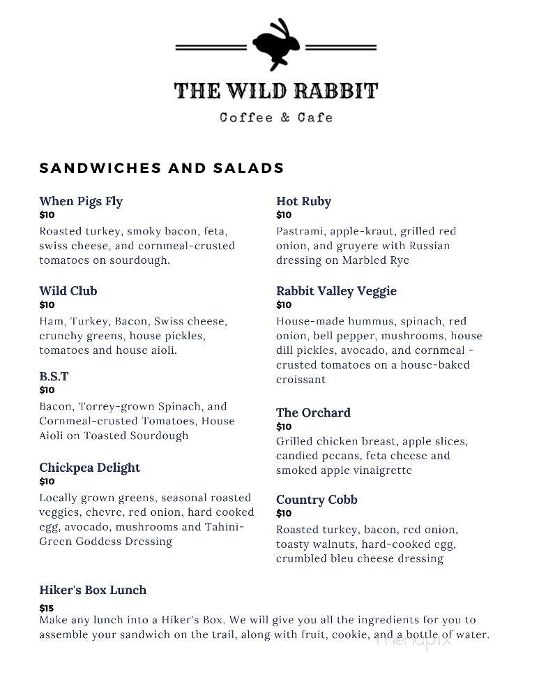 The Wild Rabbit Cafe - Torrey, UT