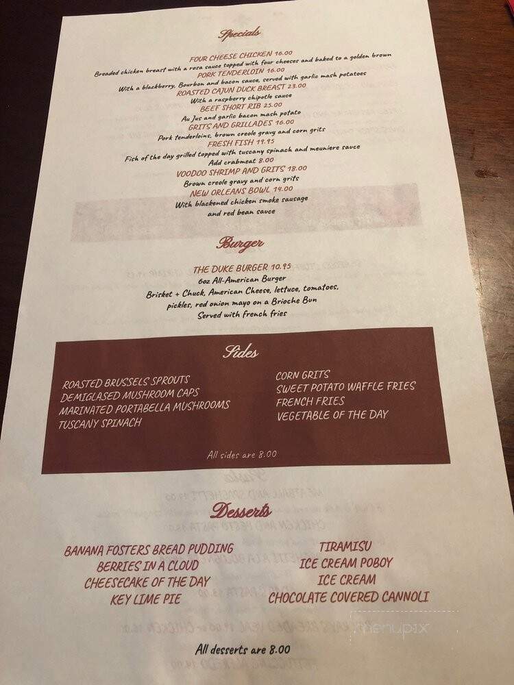 Dab's Bistro - Metairie, LA menu_pic