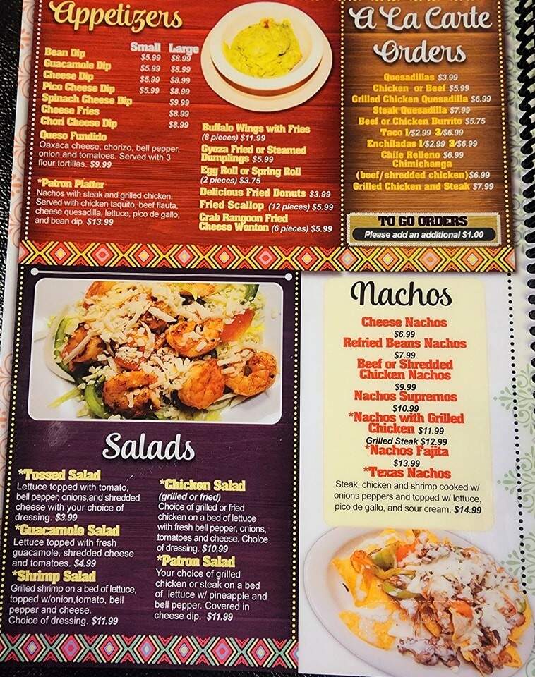 El Patron Bar & Grill - Rogersville, AL menu_pic