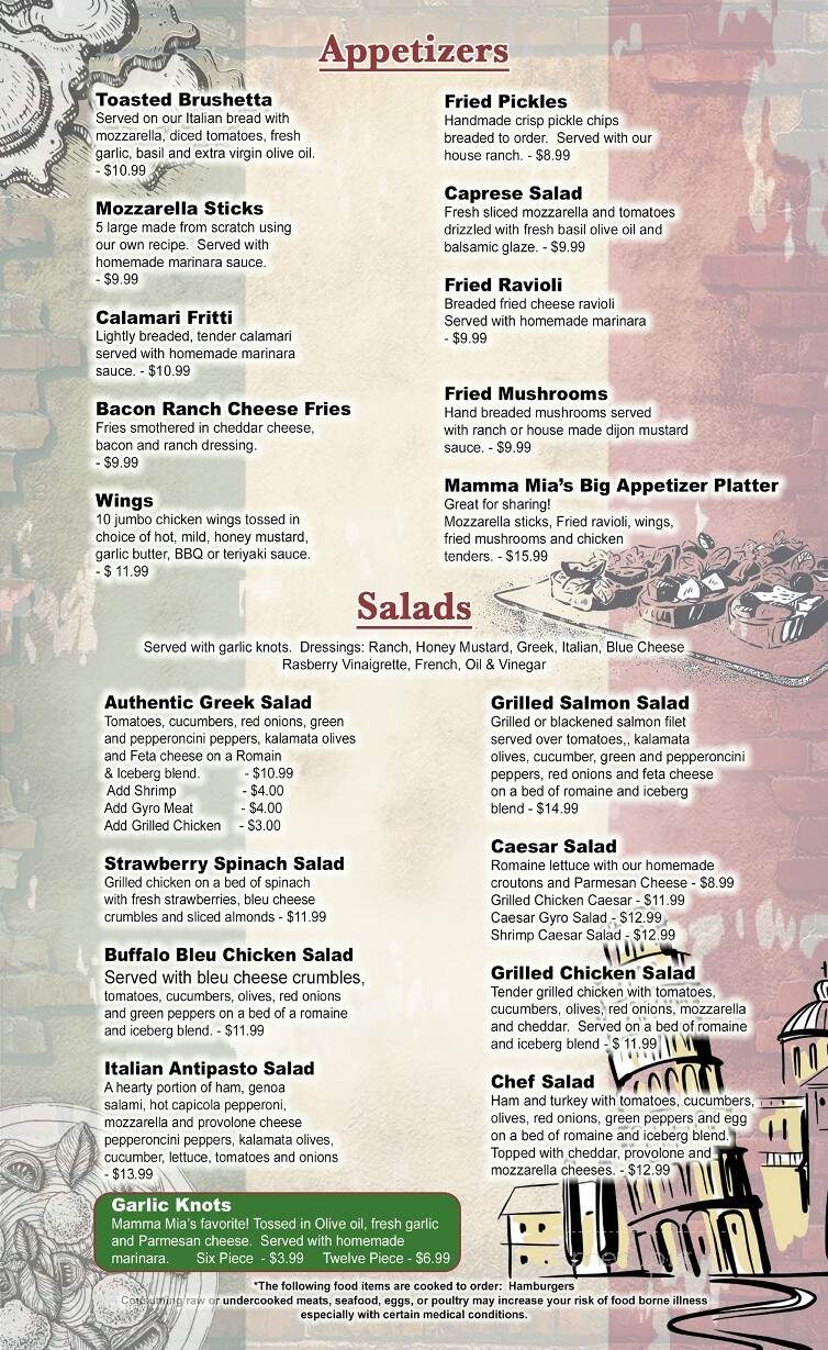 Mamma Mias - Sevierville, TN menu_pic
