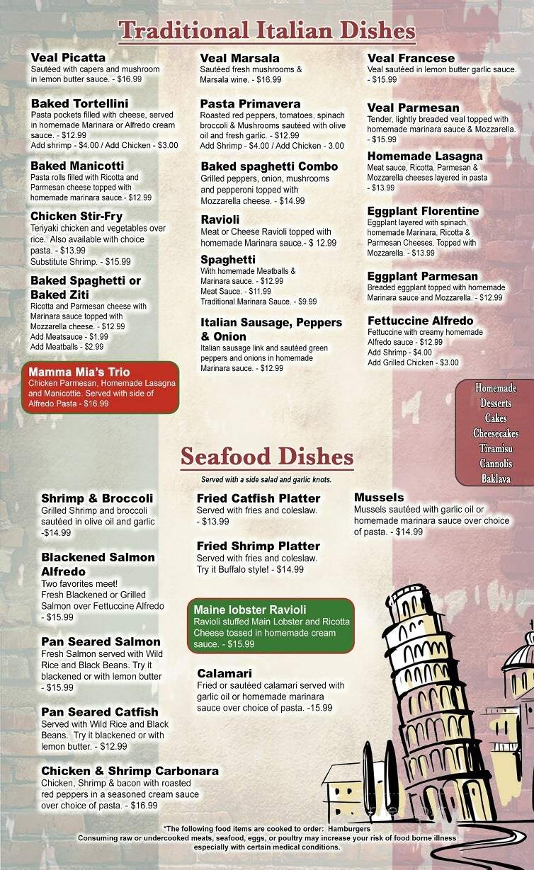 Mamma Mias - Sevierville, TN menu_pic