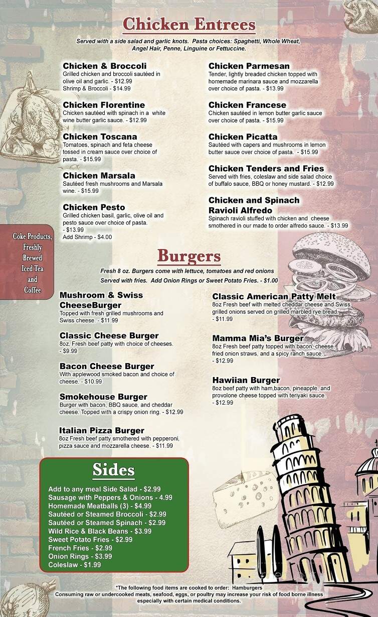 Mamma Mias - Sevierville, TN menu_pic