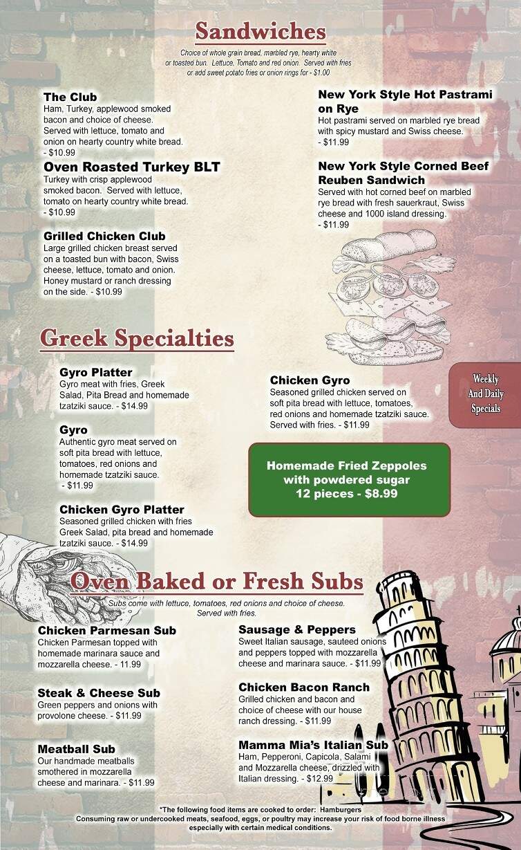 Mamma Mias - Sevierville, TN menu_pic