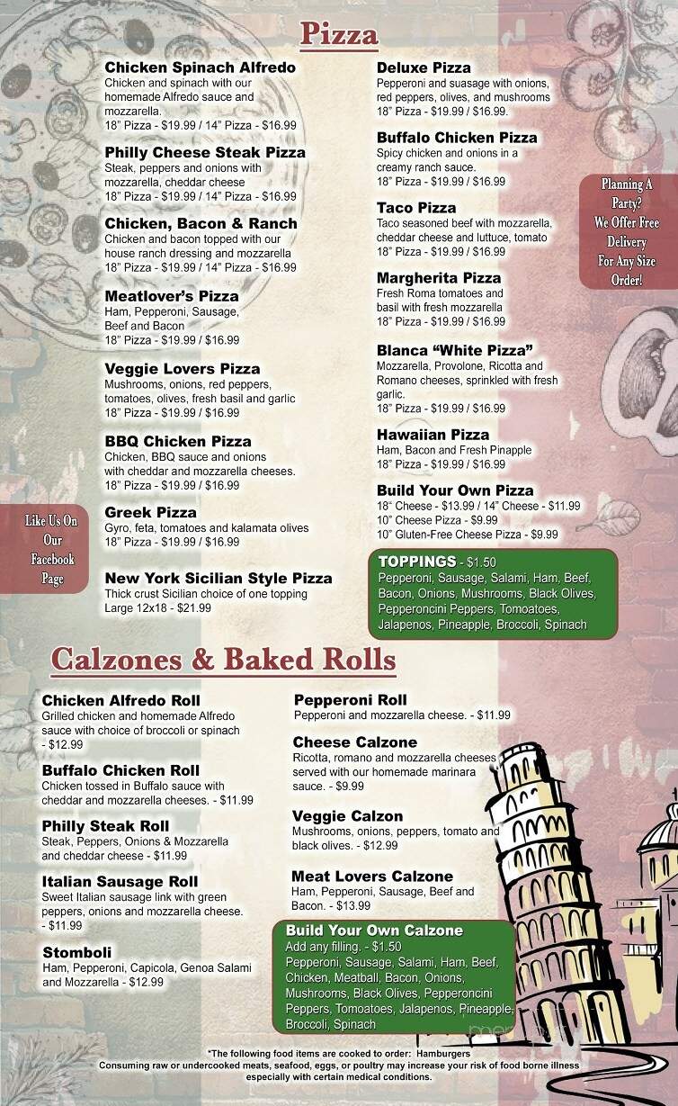 Mamma Mias - Sevierville, TN menu_pic