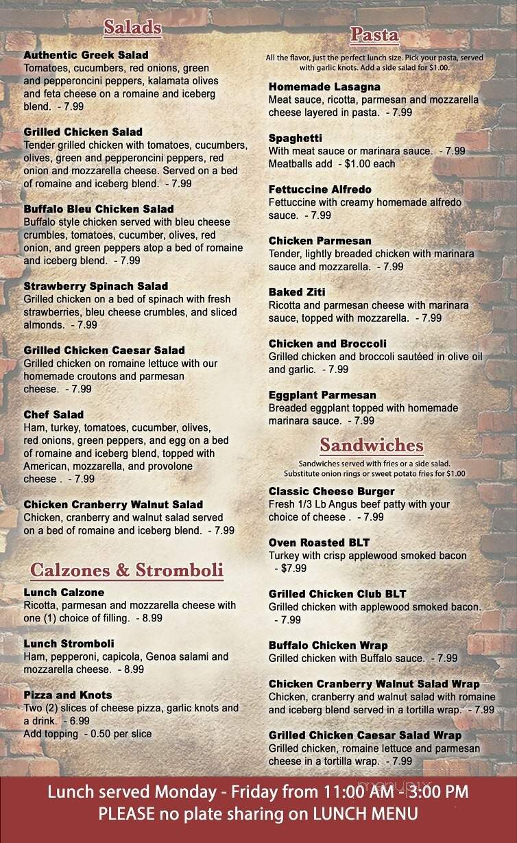 Mamma Mias - Sevierville, TN menu_pic