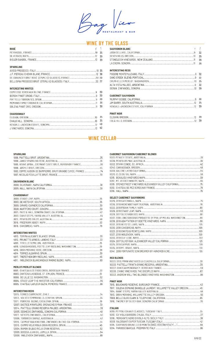 Bay View Restaurant & Bar - Cottonwood Shores, TX menu_pic