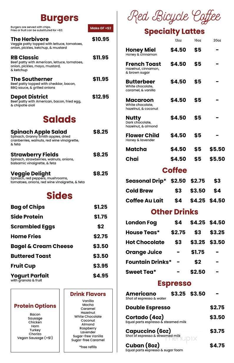 Red Bicycle - Smyrna, TN menu_pic