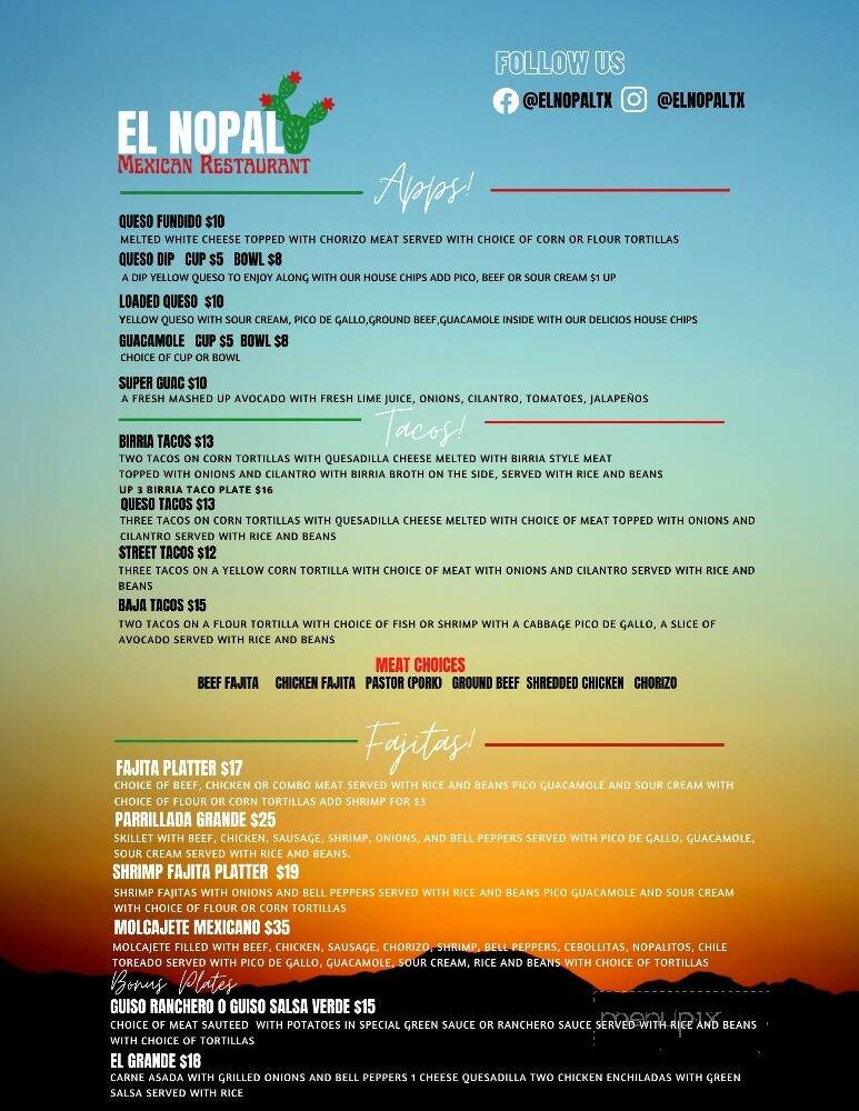 El Nopal Mexican Restaurant - Wills Point, TX