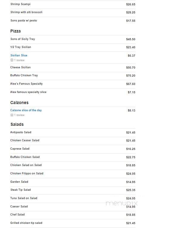 The Sons Of Sicily Eatery - Saugus, MA menu_pic