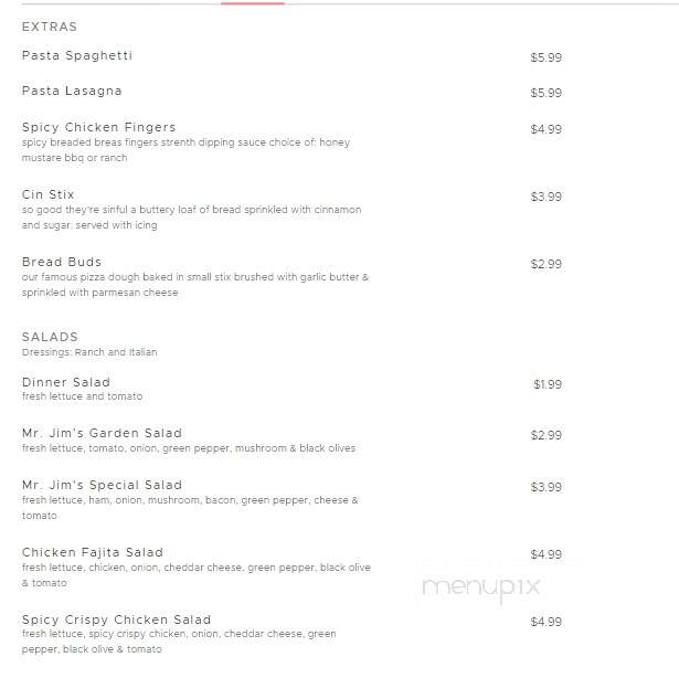 Mr Jim's Pizza - Venus, TX menu_pic