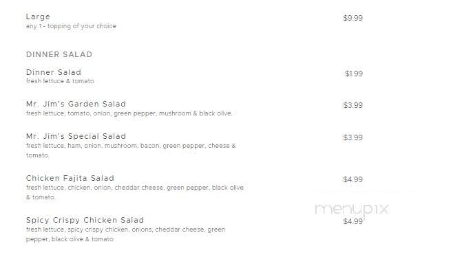Mr Jim's Pizza - Venus, TX menu_pic