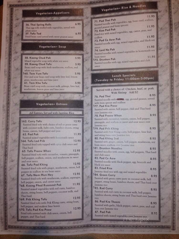 Swadee Thai House - Emmaus, PA menu_pic