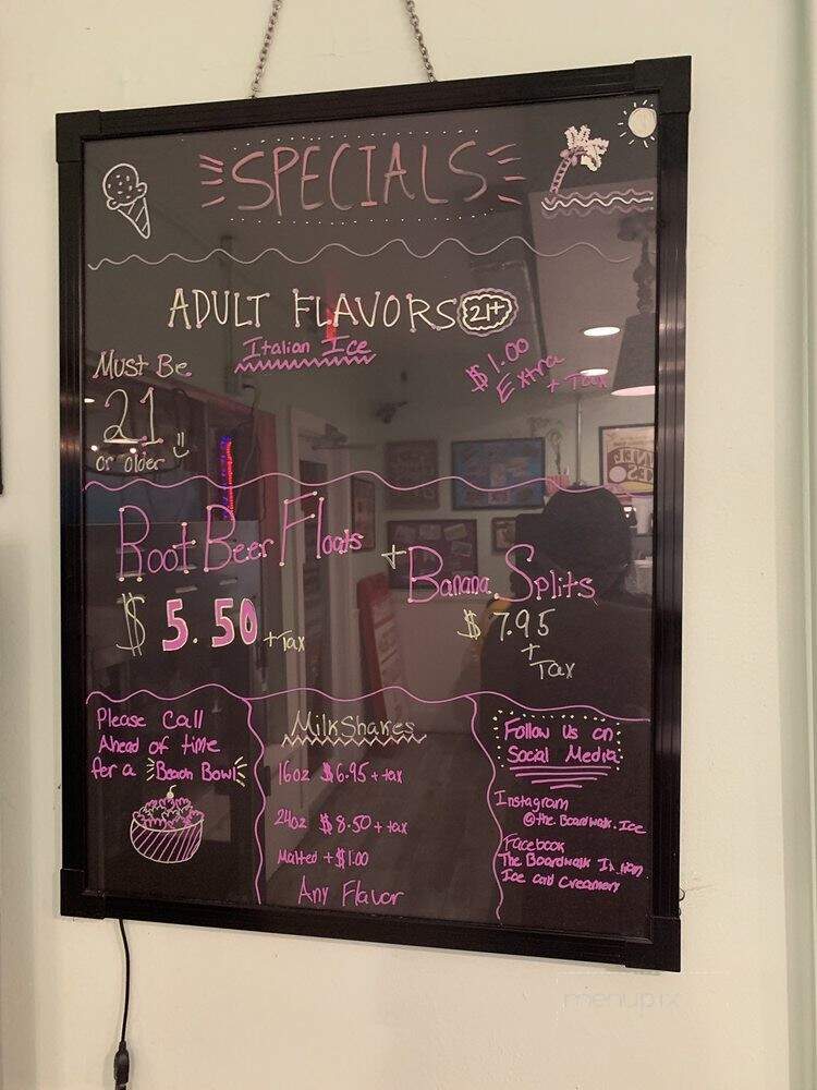 The Boardwalk Italian Ice & Creamery - Boynton Beach, FL menu_pic