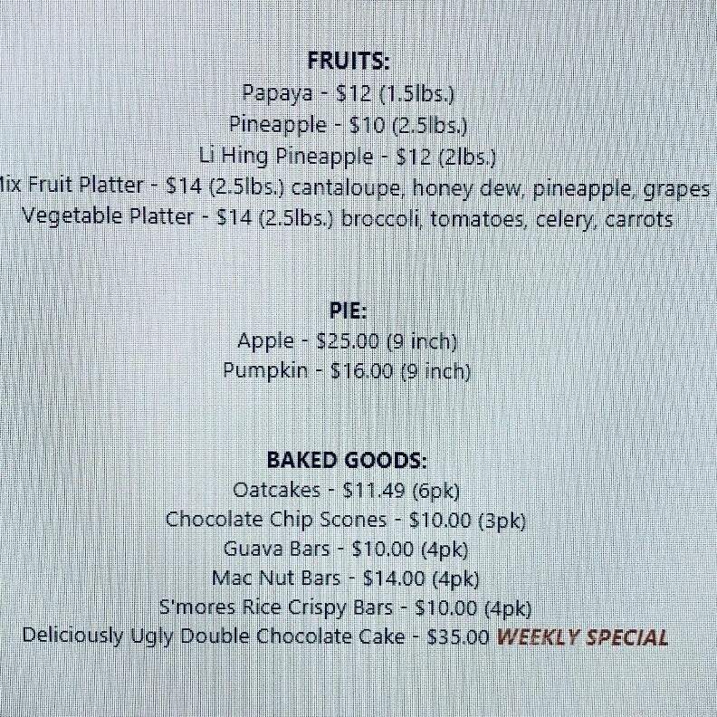 Honolulu Baking Company - Honolulu, HI menu_pic
