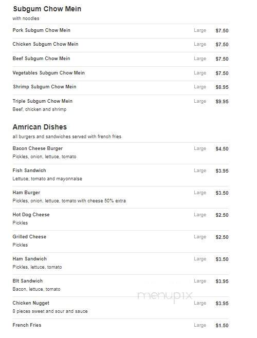 Fortune Inn Restaurant - Toledo, OH menu_pic