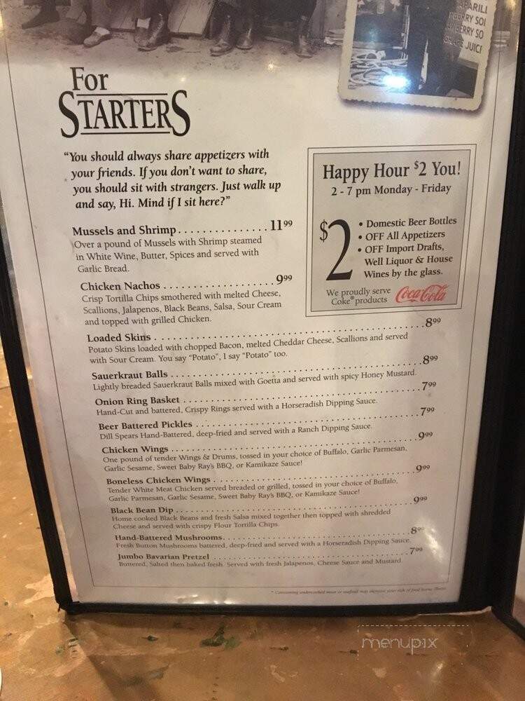 Old Bag Of Nails Pub - Delaware, OH menu_pic