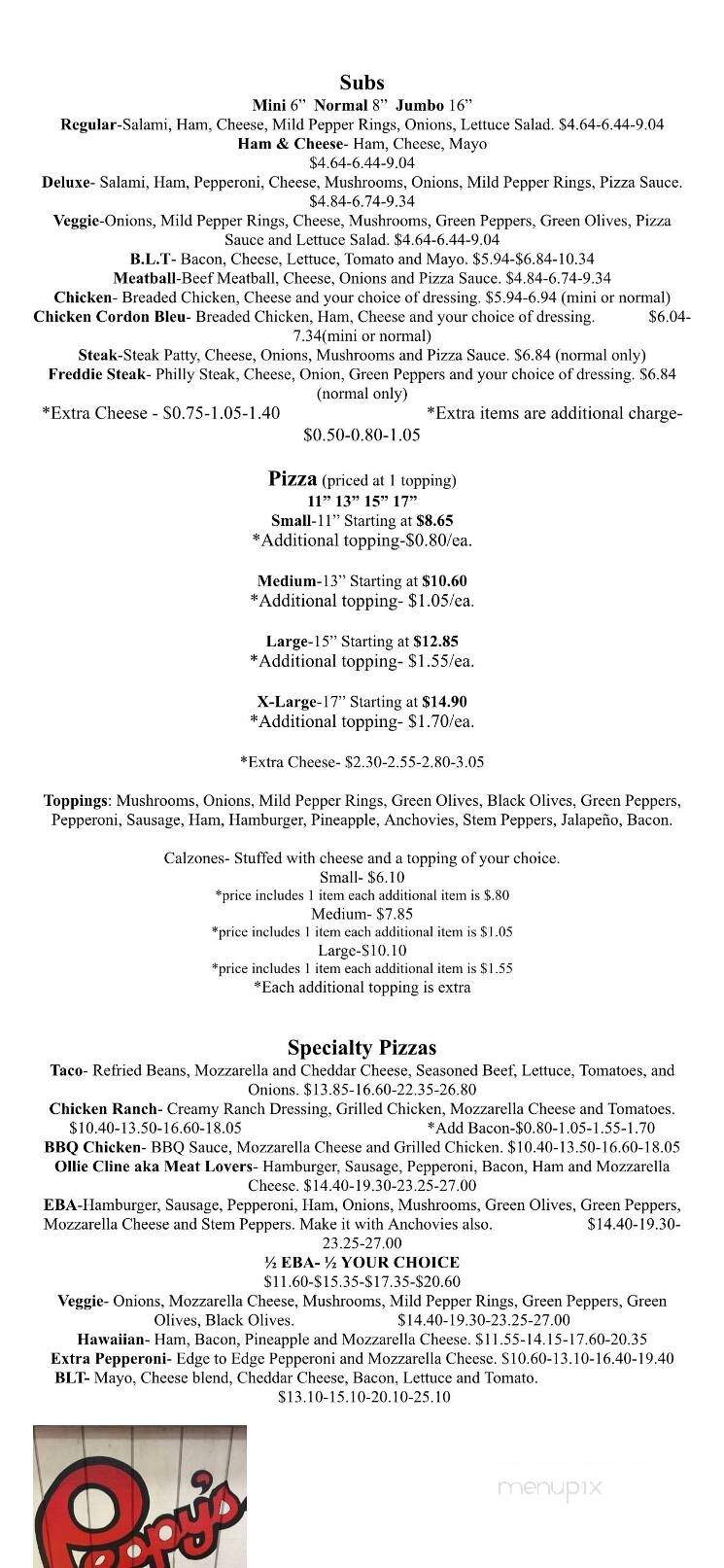 Peppy's Pizza & Sub - Fredericktown, OH menu_pic