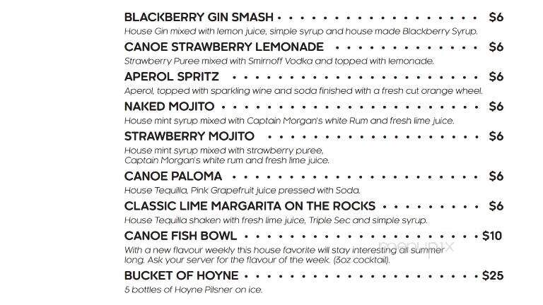 The Flying Canoe Pub - Courtenay, BC menu_pic