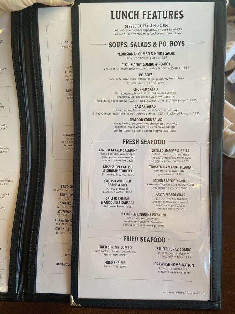 Pappadeaux Seafood Kitchen - Birmingham, AL menu_pic