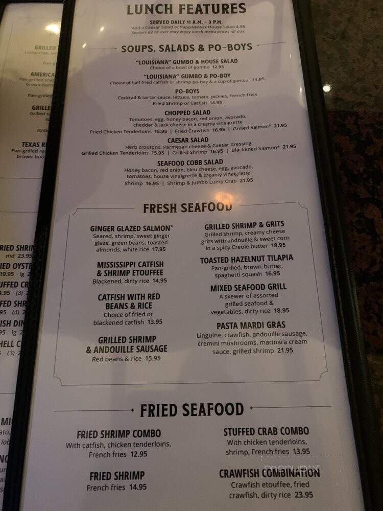 Pappadeaux Seafood Kitchen - Birmingham, AL menu_pic