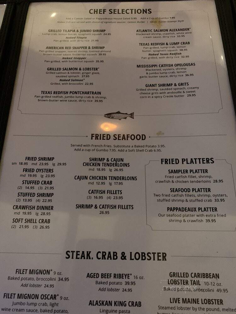 Pappadeaux Seafood Kitchen - Birmingham, AL menu_pic