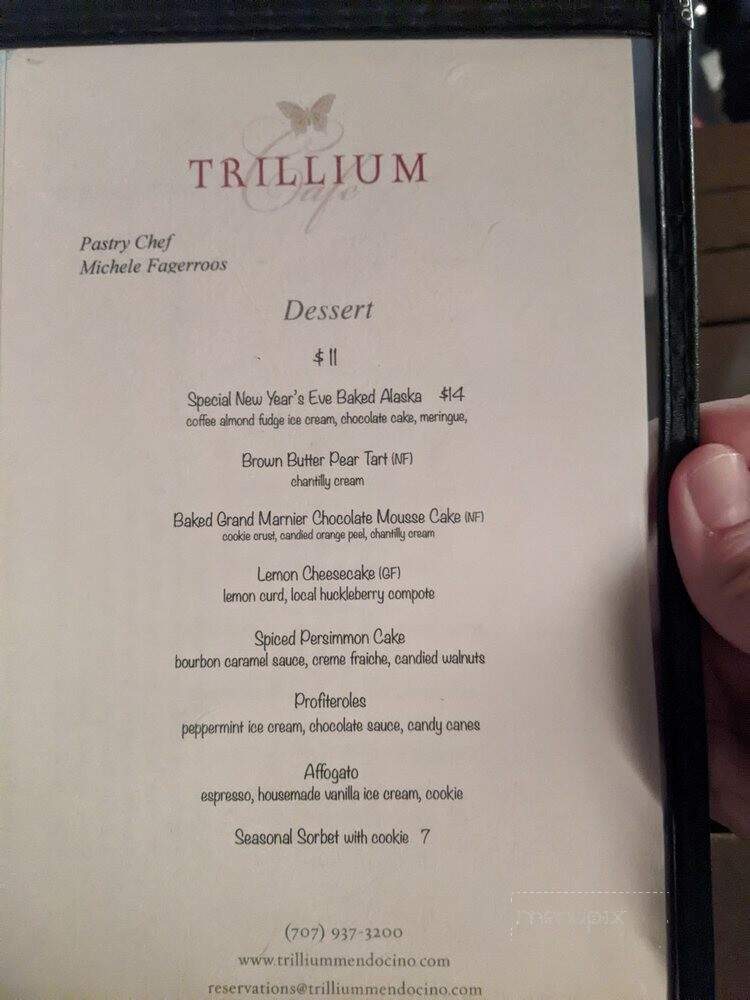 Trillium Cafe - Mendocino, CA menu_pic
