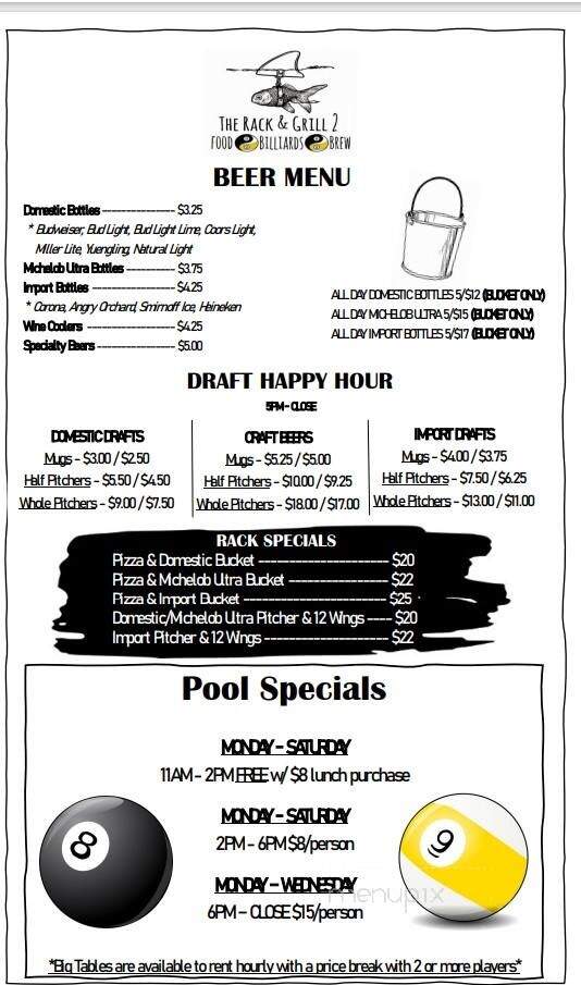 Rack and Grill II - Augusta, GA menu_pic