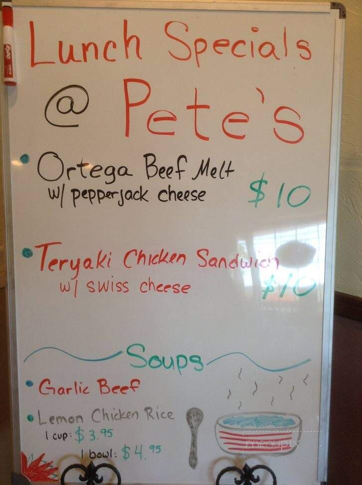 Pete's Cafe - Sonora, CA menu_pic