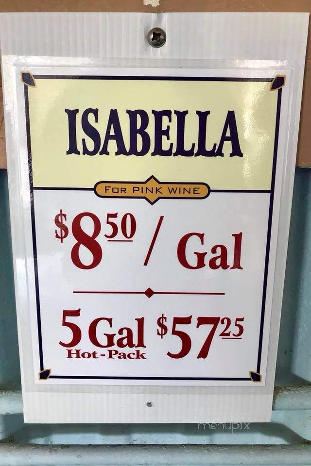 Walker's Wine Juice - Forestville, NY menu_pic