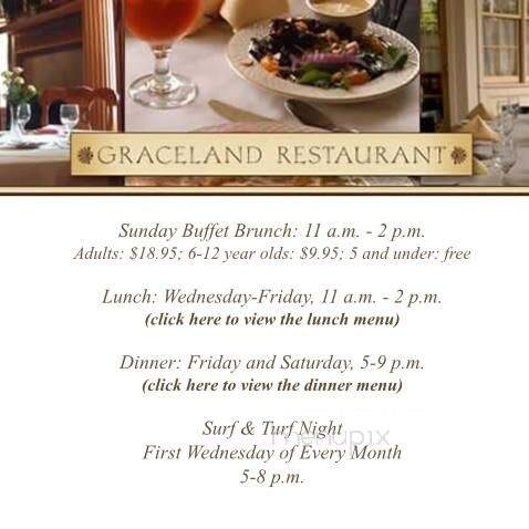 Graceland and Mingo Room - Elkins, WV menu_pic
