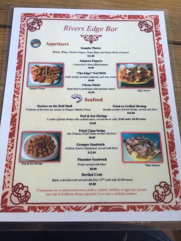 Rivers Edge Lounge & Marina - Gibsonton, FL menu_pic