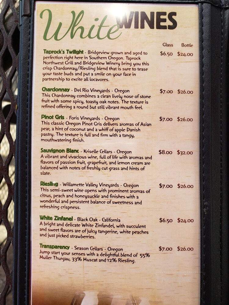 Taprock Northwest Grill - Grants Pass, OR menu_pic