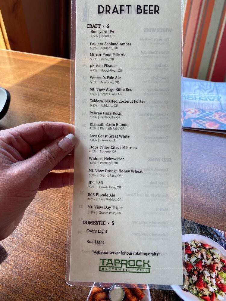 Taprock Northwest Grill - Grants Pass, OR menu_pic