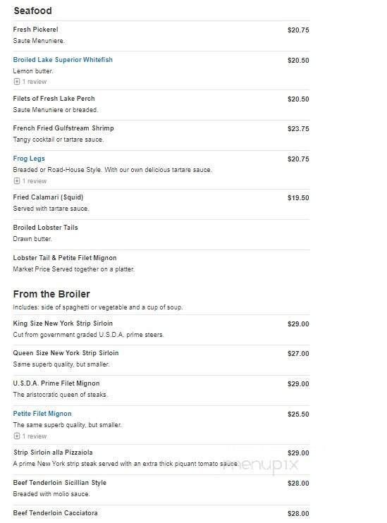 Roma Cafe - Detroit, MI menu_pic
