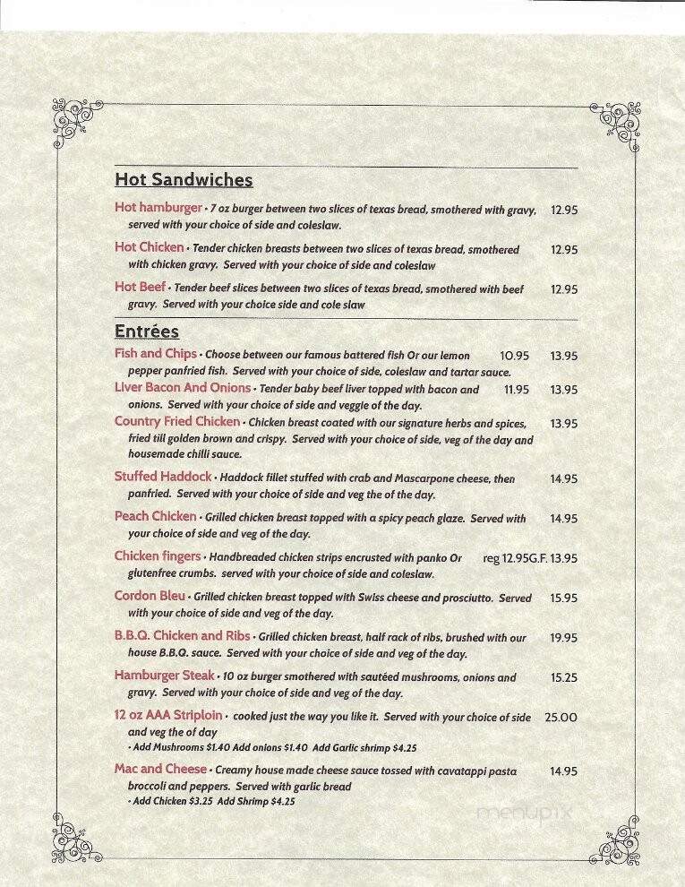 Eagles Nest Restaurant & Bakery - Bancroft, ON menu_pic