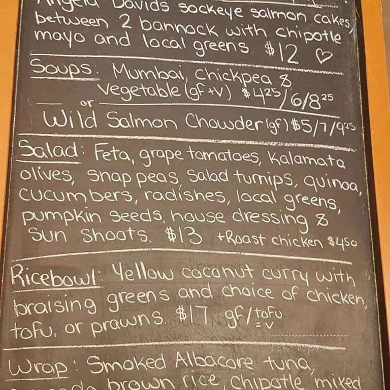 Gabriel's cafe - Nanaimo, BC menu_pic