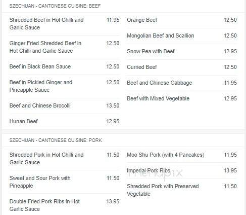 Zen Chinese Cuisine - Halifax, NS menu_pic