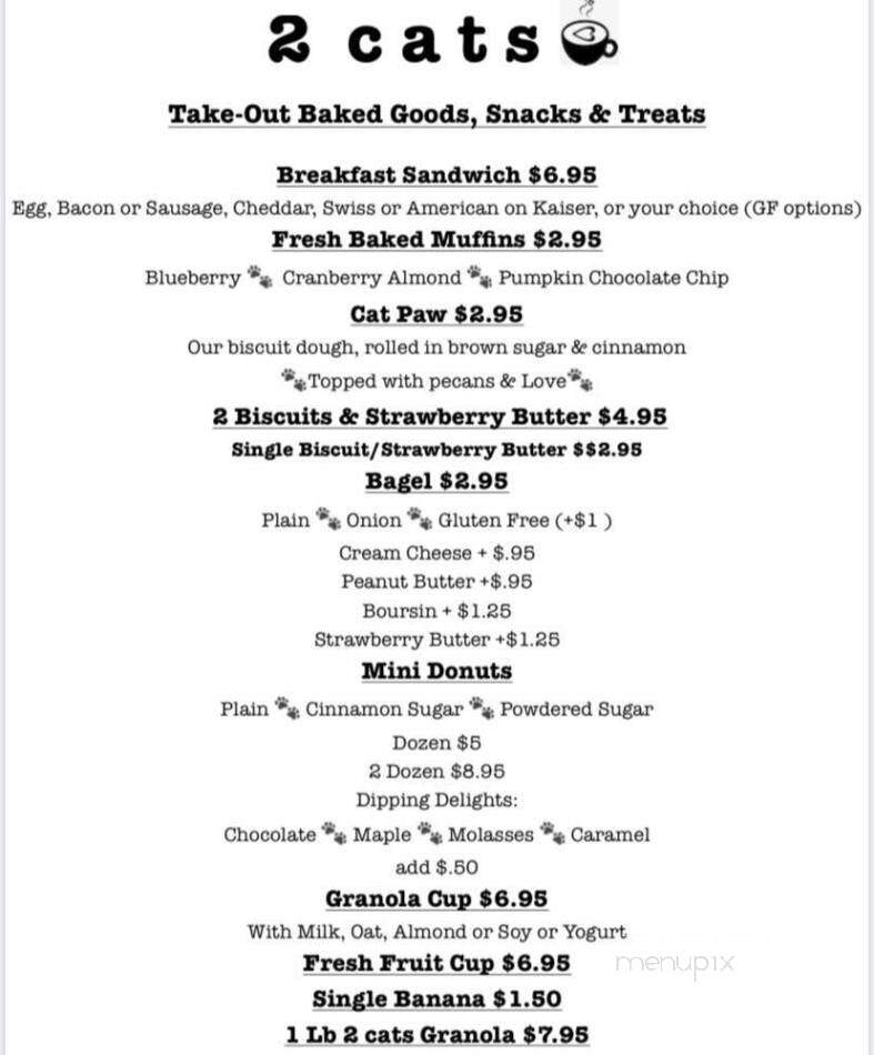 2 Cats - Bar Harbor, ME menu_pic