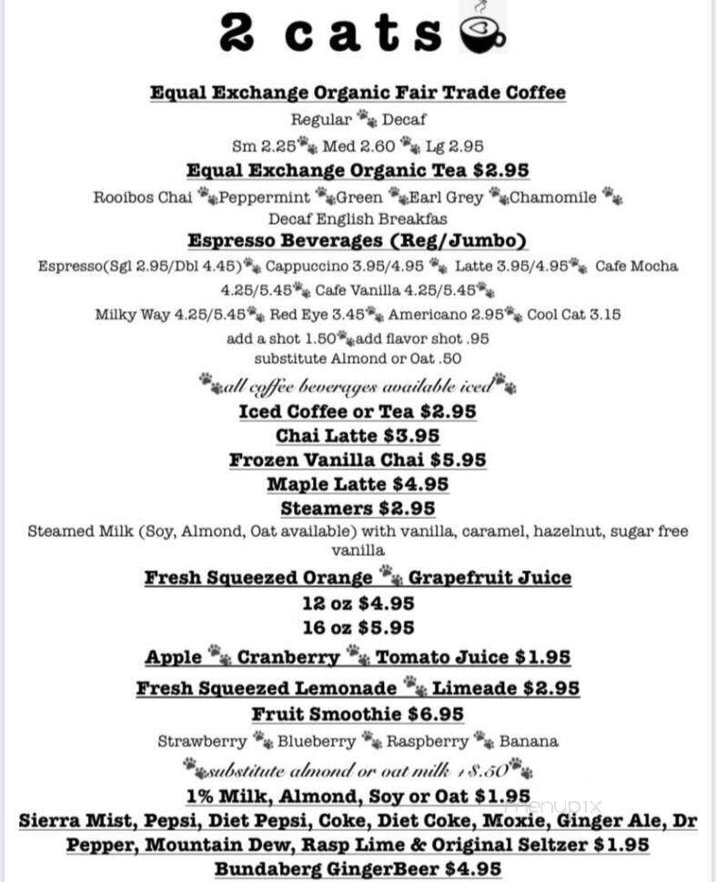 2 Cats - Bar Harbor, ME menu_pic