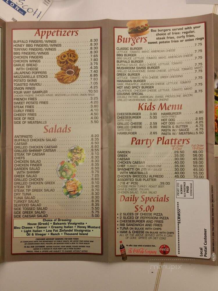 Cousins Subs - Mansfield, MA menu_pic