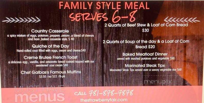 Strawberry Fair Restaurant - Norwell, MA menu_pic