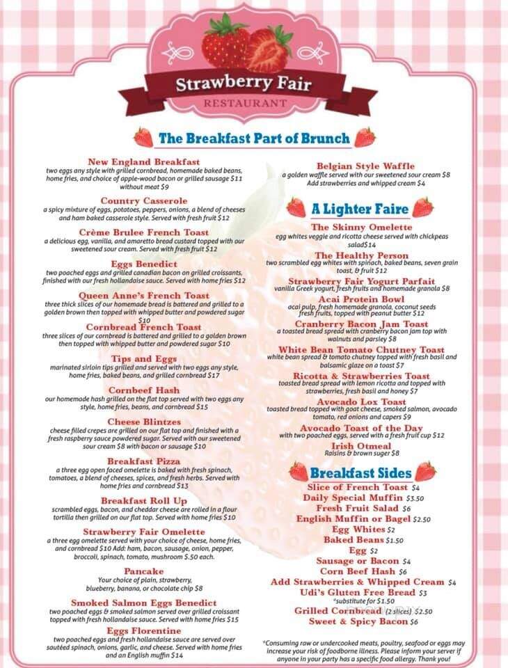Strawberry Fair Restaurant - Norwell, MA menu_pic