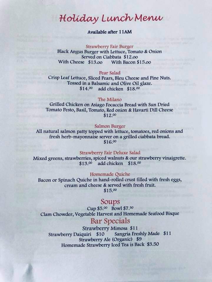 Strawberry Fair Restaurant - Norwell, MA menu_pic