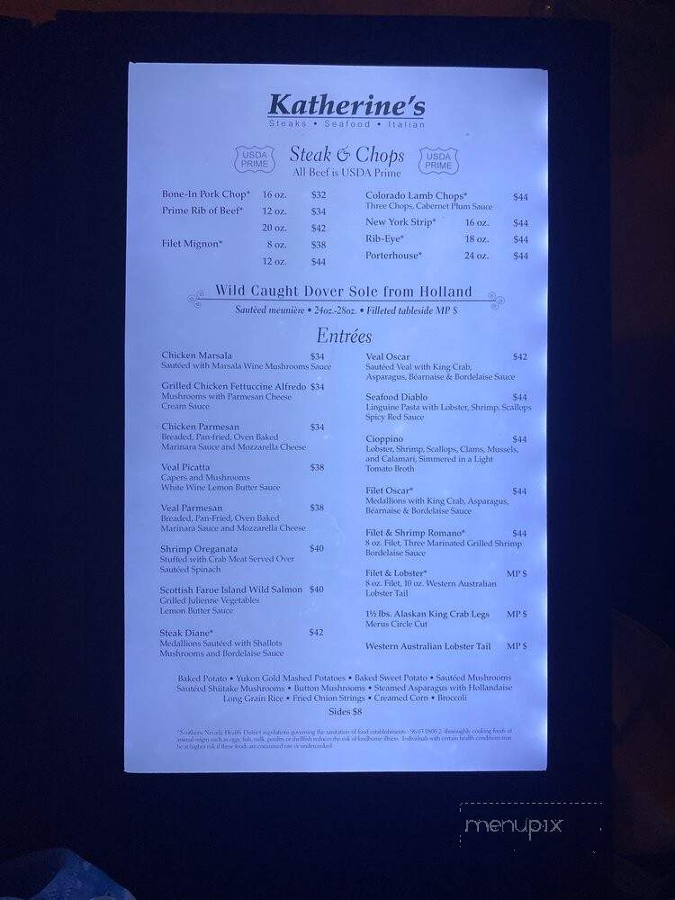 Katherine's Steakhouse - Mesquite, NV menu_pic